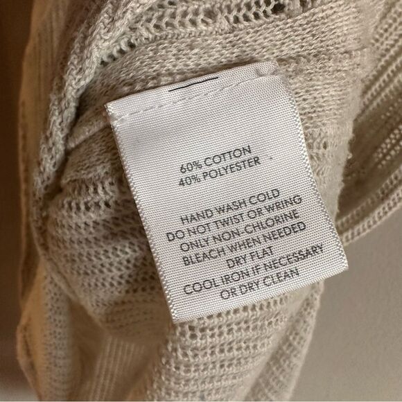 White + Warren | S | tan loose knit high low tunic top ribbed shell top - Picture 6 of 6